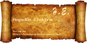 Hegedűs Elektra névjegykártya